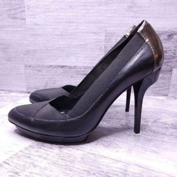 BCBG Maxazria Near Perfect Bandage Strap Platform Pump Black Women's sz 9 - Picture 3 of 8